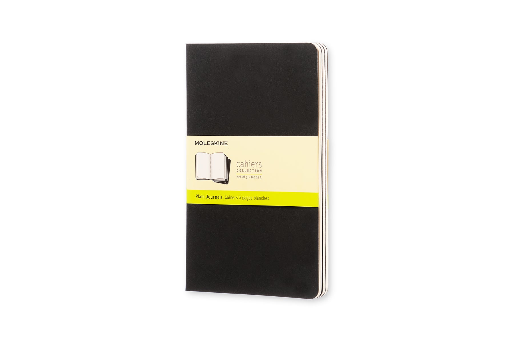 MOLESKINE Lot de 3 cahiers grand format, pages vierges