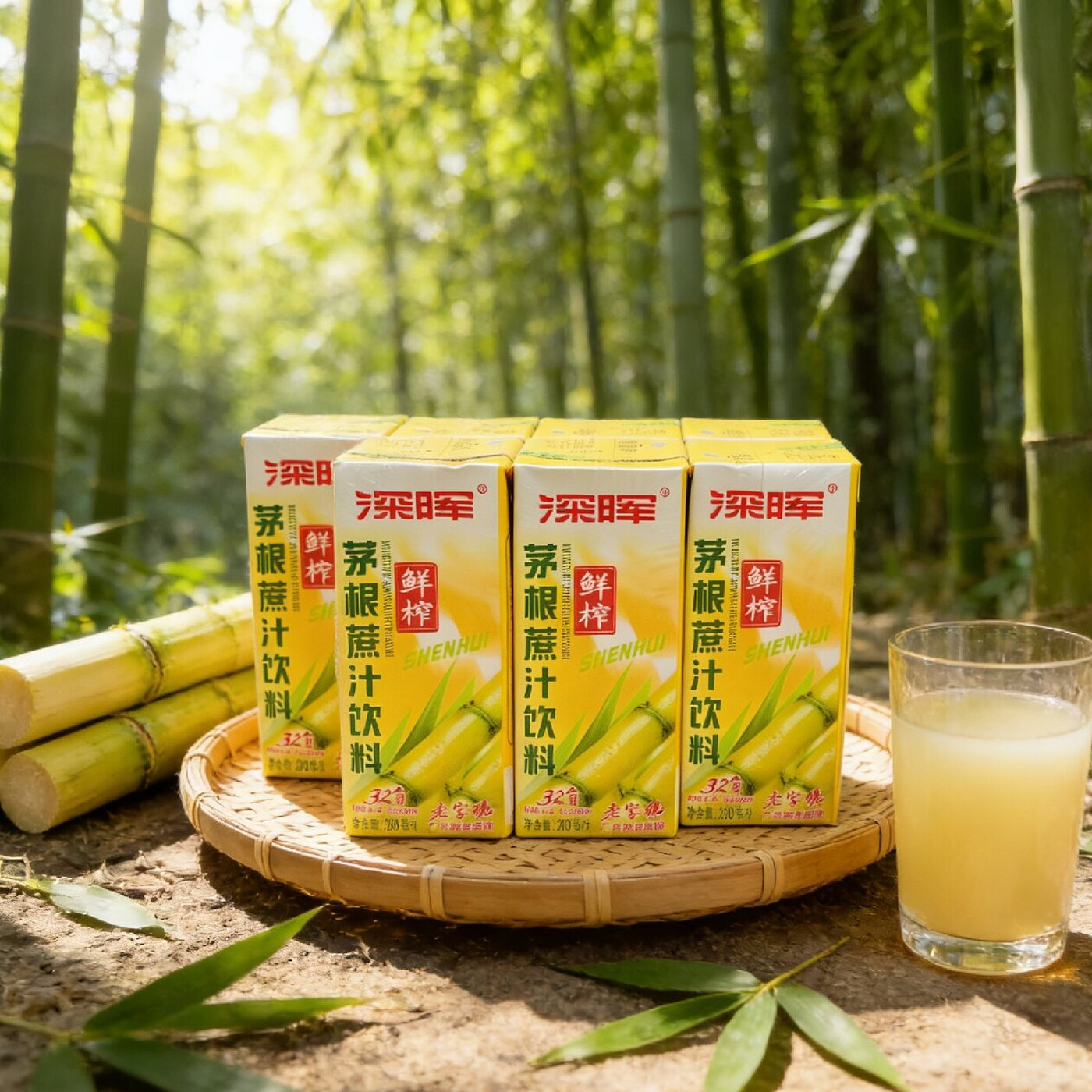 Shenhui Boisson au jus de canne à sucre et Bai Mao Gen - 6 x 250 ml