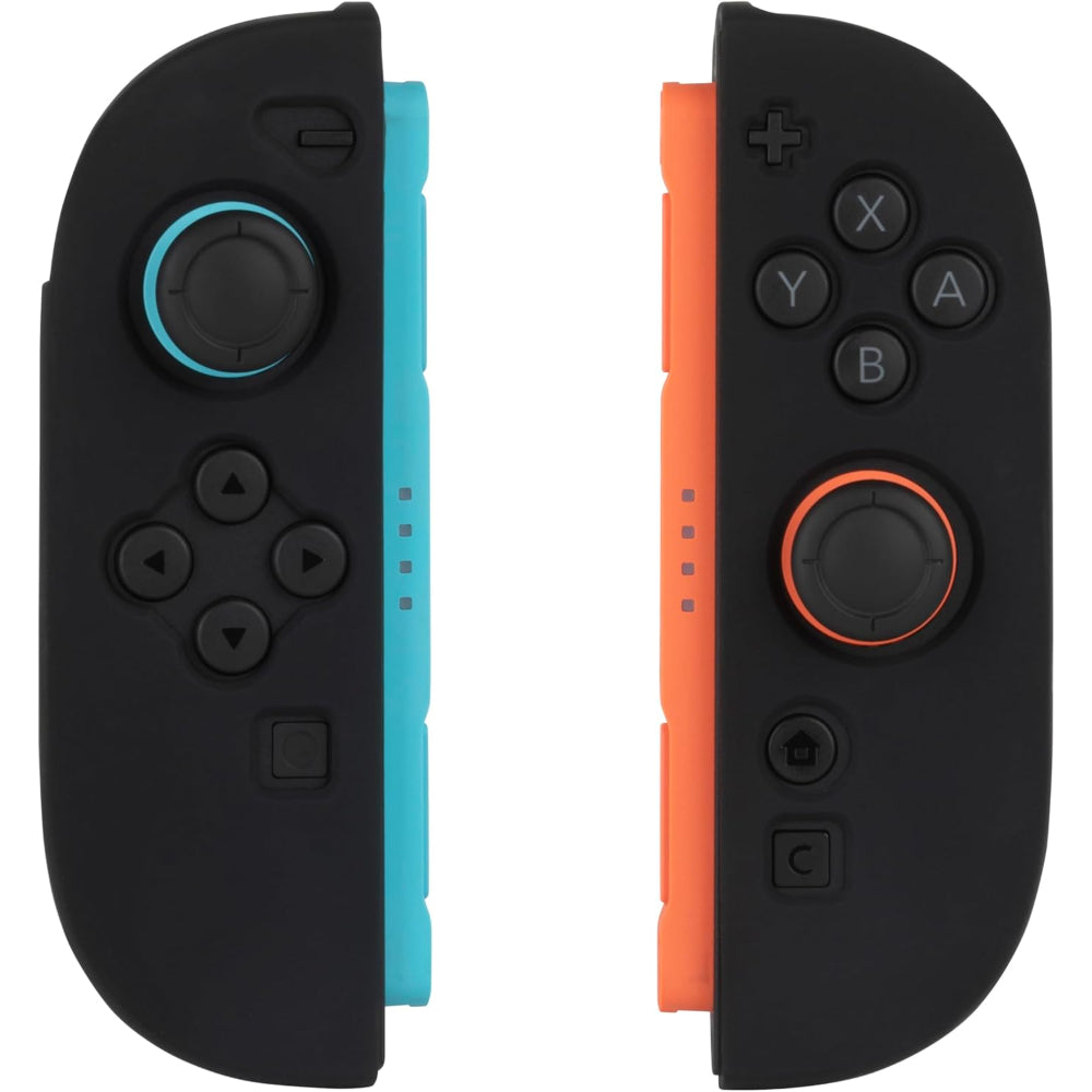 Konix Coque de protection pour manettes Joy-Con Nintendo Switch 2 - Silicone - Antichoc - Anti-rayures - Anti-poussière - Noir