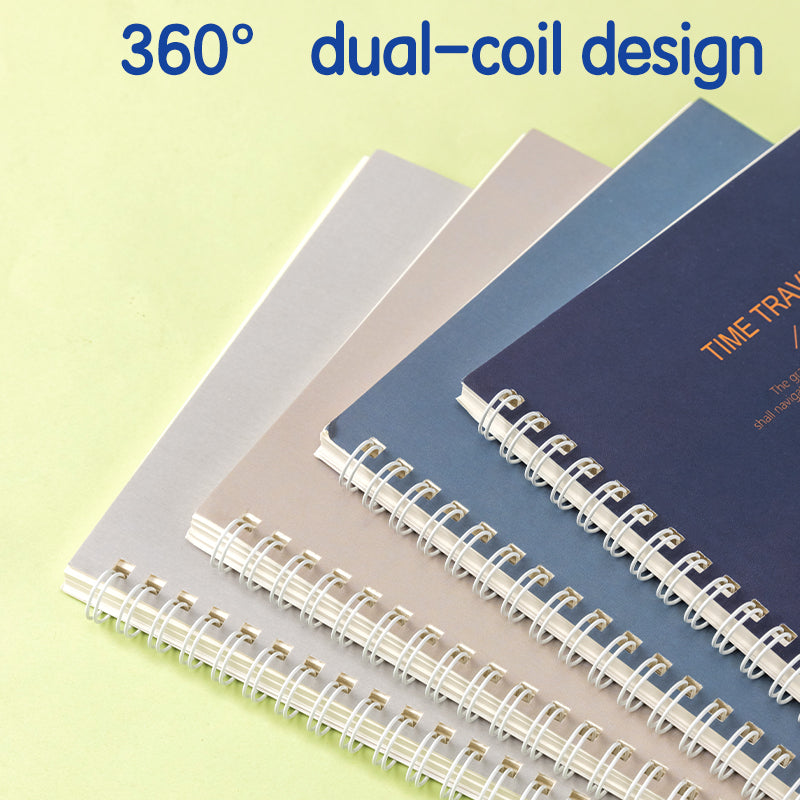 Deli Carnet à spirale, A5 (148 x 210 mm), 60 feuilles/120 pages, 70 g/m² - Parfait pour les étudiants, le bureau et le journaling, Série Pure Time, Lot de 4