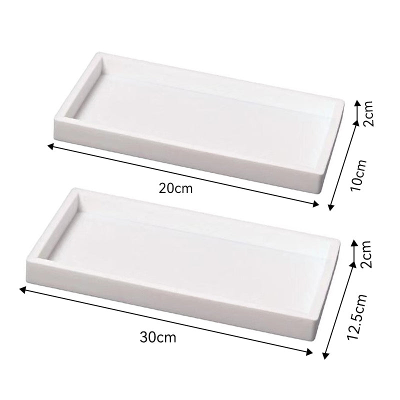JORDAN&JUDY Lot de 2 plateaux de salle de bain en silicone Blanc scandinave Organisateur de toilette