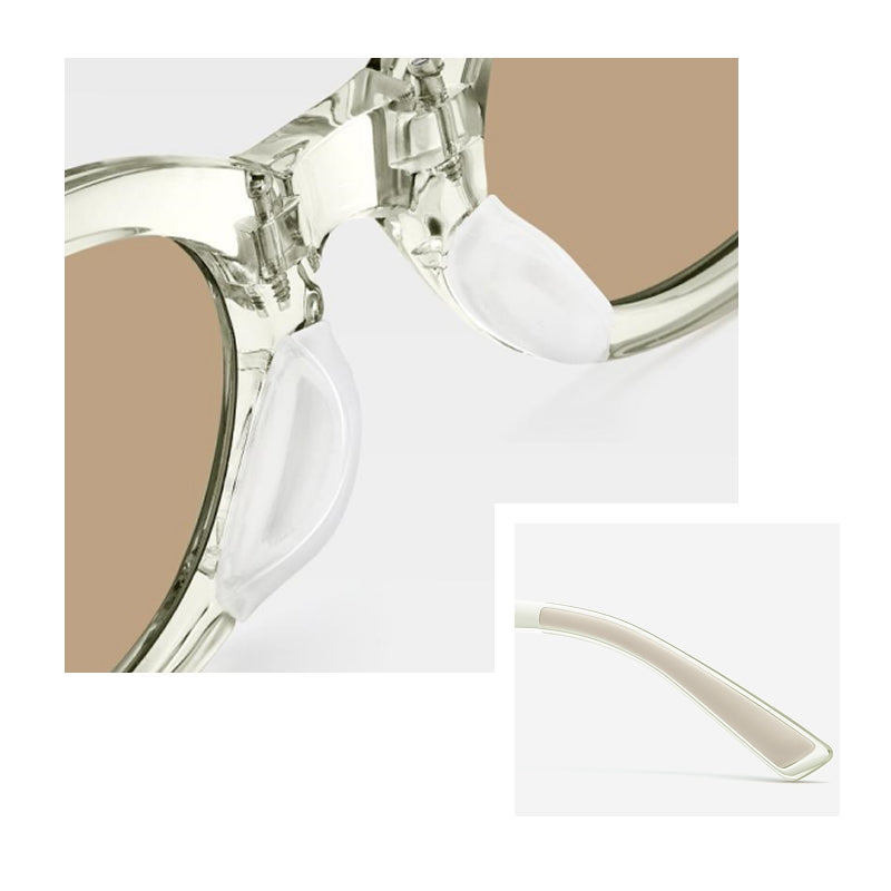 Beneunder FD315-CN204 Lunettes de soleil pliables œil-de-chat, monture couleur thé translucide, verres marron clair
