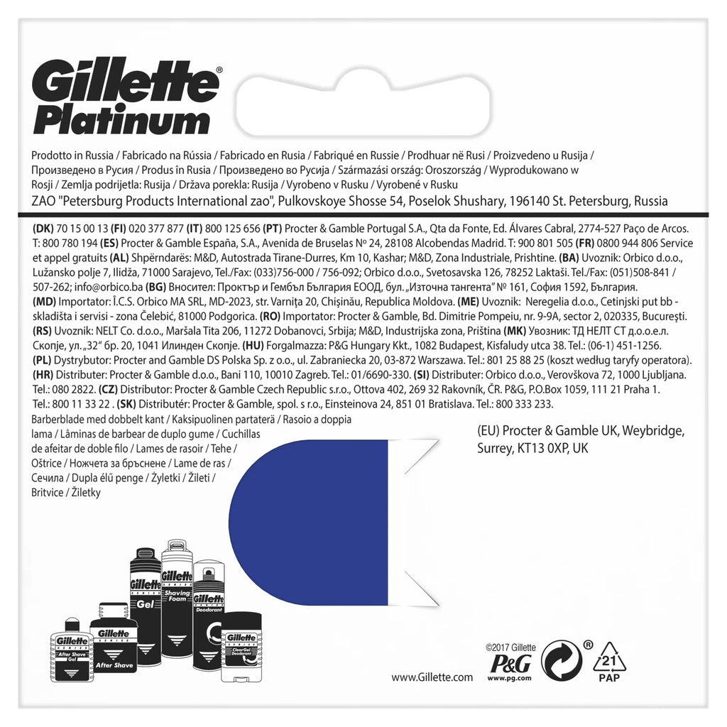GILLETTE Lames de rasoir - Platinum - Les 5 lames