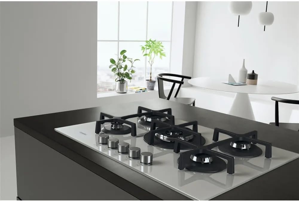 Whirlpool GOA 7523/WH table de cuisson gaz 5 foyers en verre blanc