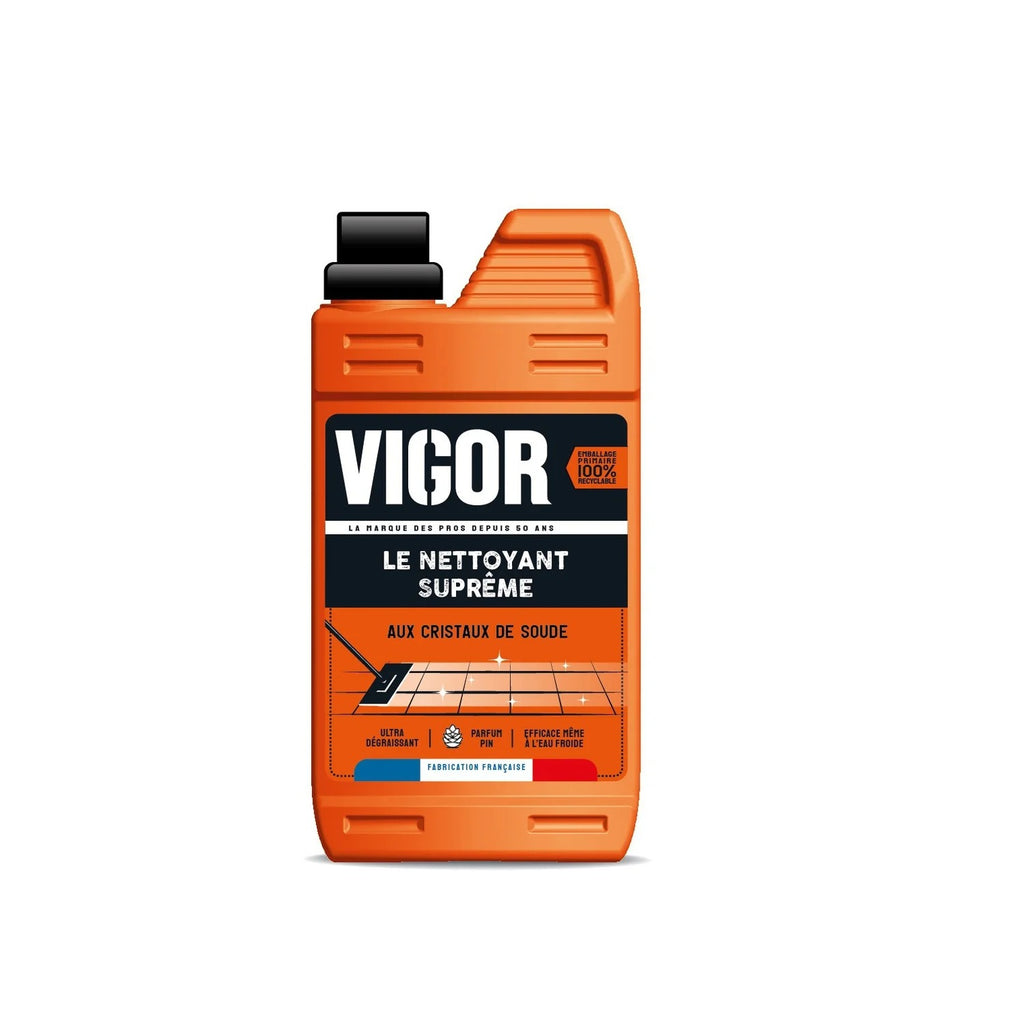 VIGOR Supreme Nettoyant sols enrichi aux cristaux de soude Pin 1 L