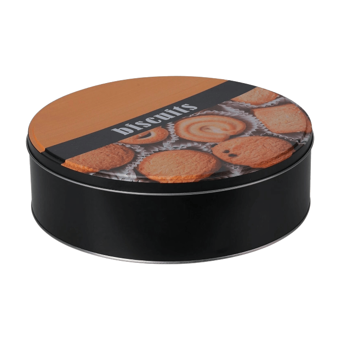 Boîte à biscuits noire en aluminium - Diamètre 22 cm