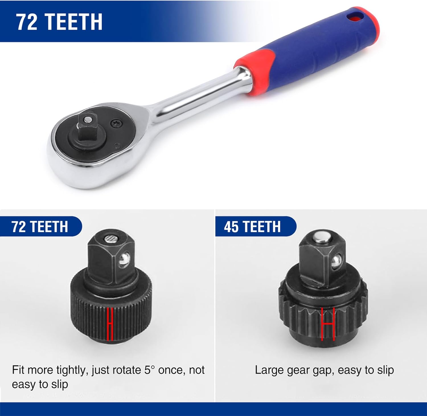 WORKPRO Jeu de clés à douilles métrique 14 pièces (4-13 mm), Cadeau pour la fête des Pères, Acier Cr-V antirouille, Clé à cliquet à cliquet rapide 72 dents 1/4", avec barre d'extension