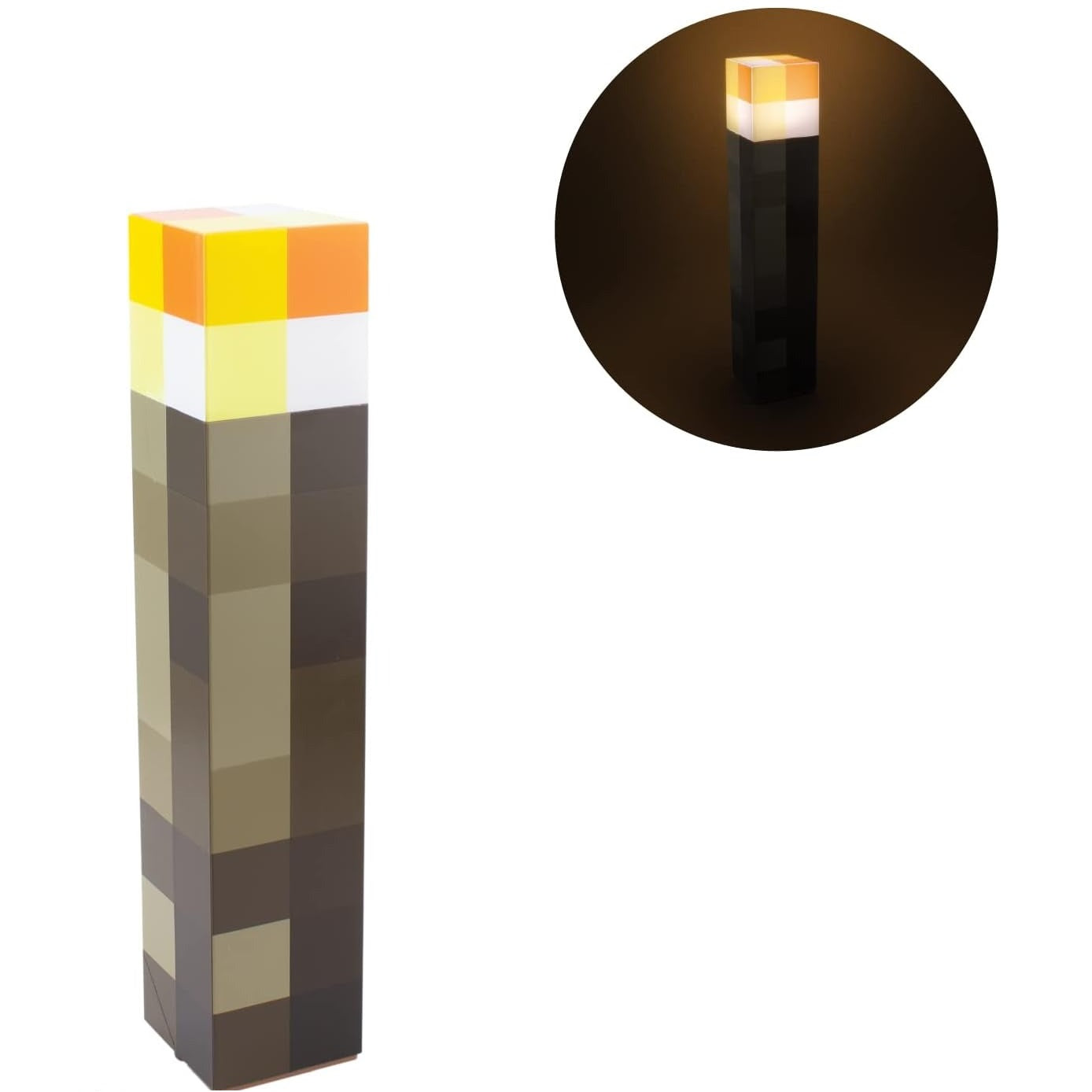 MINECRAFT Torche lumineuse - sous Licence Officielle - 29 cm - 2 Modes d'éclairage - Autoportant ou à fixer au mur - à piles