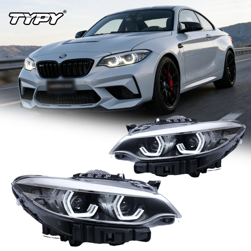 TYPY Phares de voiture pour BMW Série 2 F22, projecteurs LED, feux de jour, clignotants dynamiques, 2014-2019