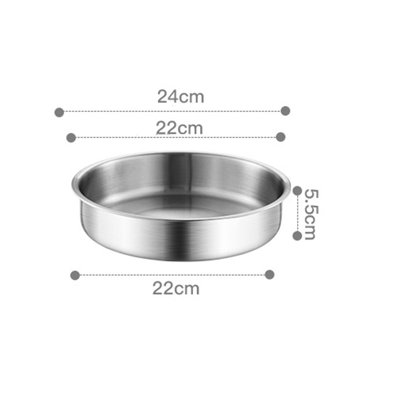 Maxcook 24cm/9.45 pouces en acier inoxydable 304 Assiette profonde Non-toxique Inoxydable Plaques métalliques