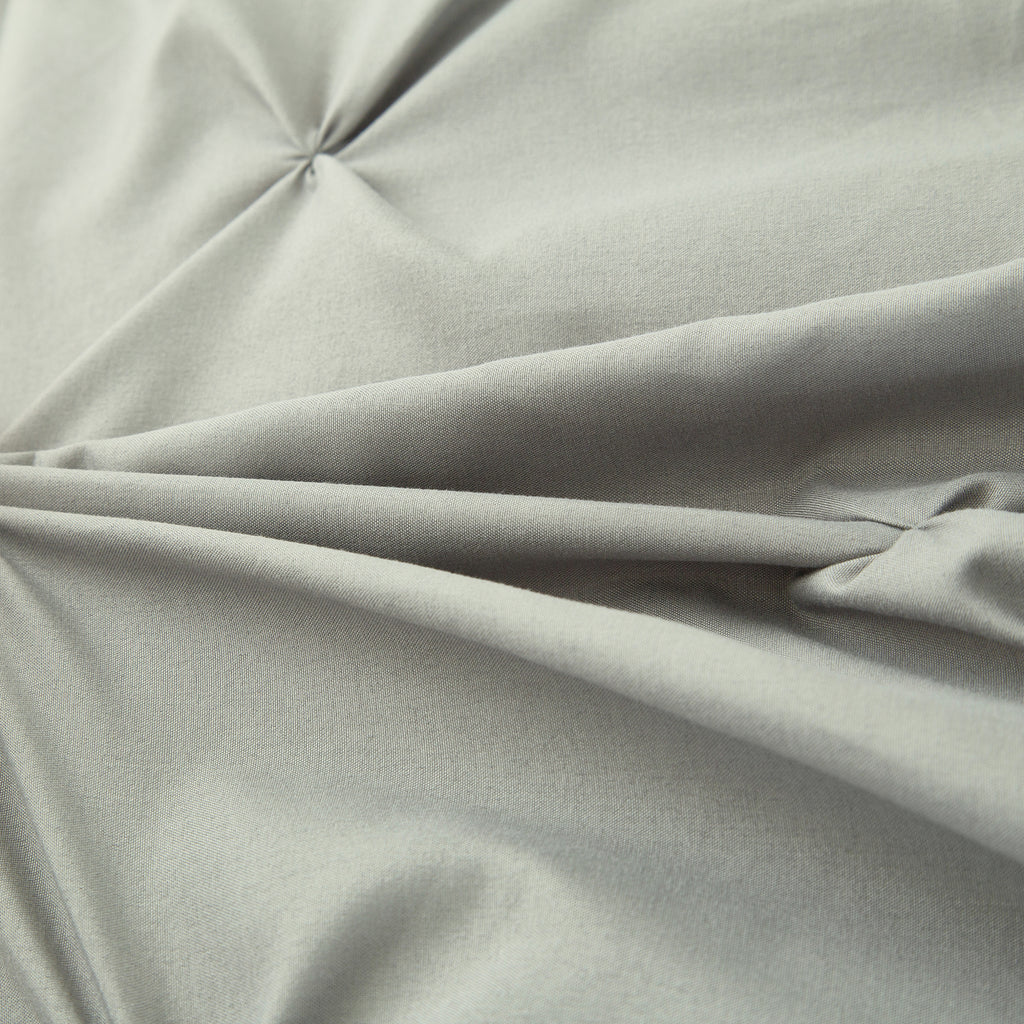 Ensemble housse de couette et taies d'oreiller, gris, effet plissé et brossé, 200 x 240 cm + 80 x 80 cm x 2
