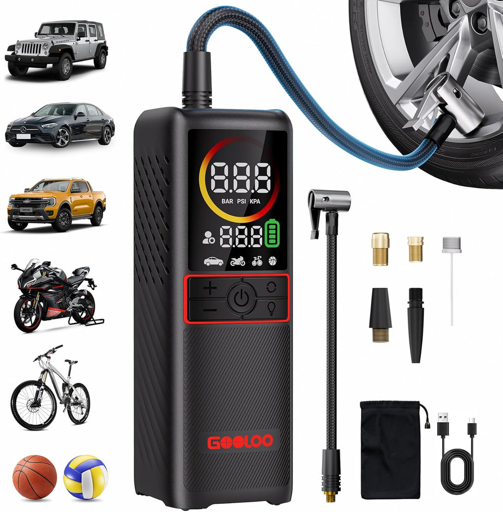 (GOOLOO5) Compresseur portable GOOLOO GT160 pour gonflage de pneus, pompe à air portable 160PSI pour pneus de voiture