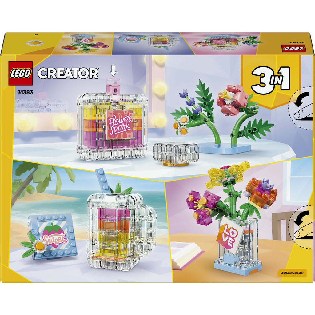 LEGO Creator 3-en-1 Set de Construction Flacon de Parfum avec Décoration Florale 31383
