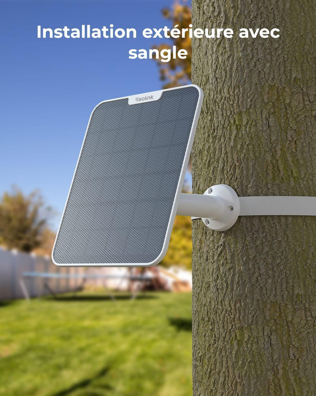 Reolink Panneau Solaire 2 6 W pour Caméra de Sécurité Extérieure Sans Fil, USB Type-C, Support Réglable à 360°, Câble de 4 m, Étanche, Blanc