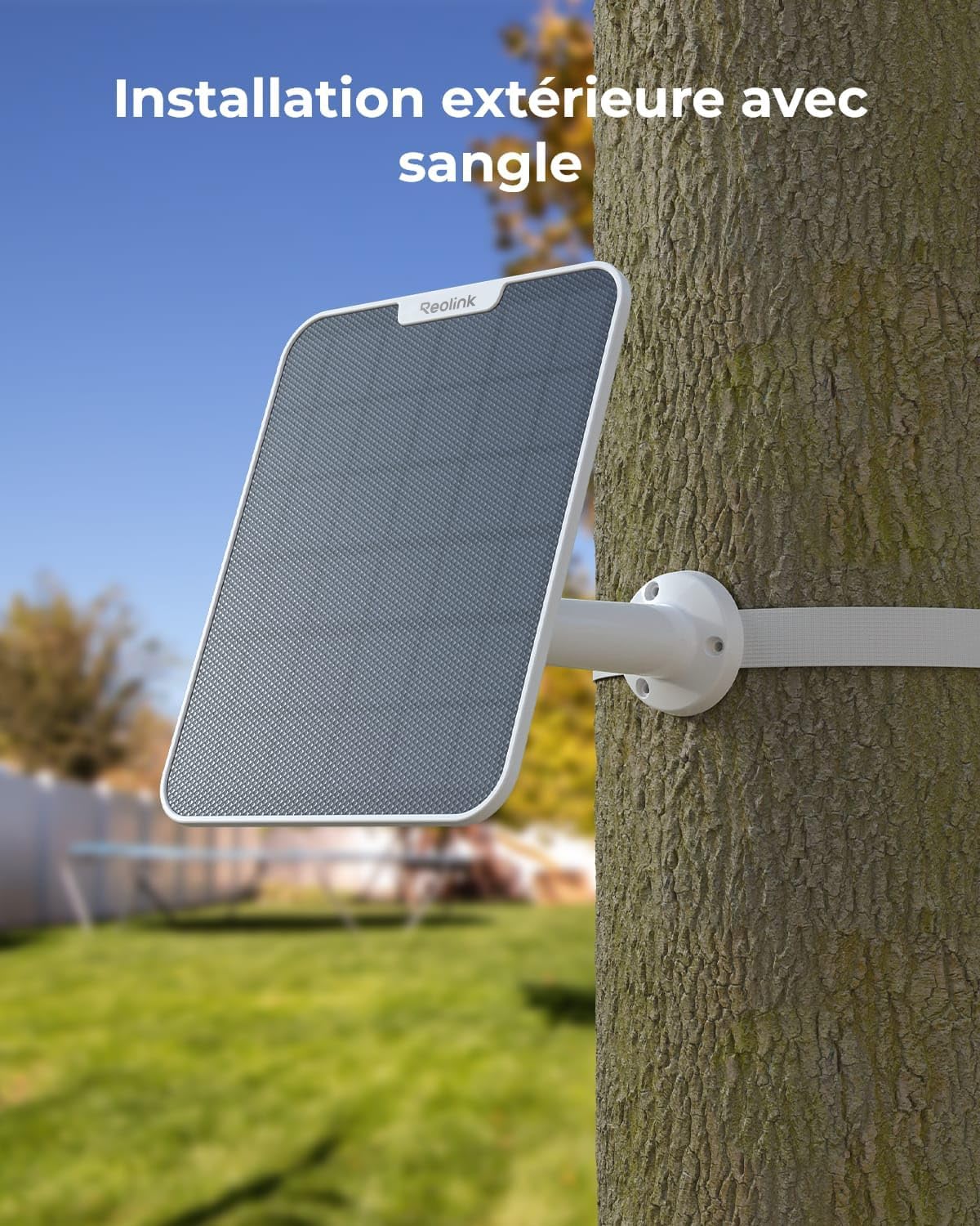 Reolink Panneau Solaire 2 6 W pour Caméra de Sécurité Extérieure Sans Fil, USB Type-C, Support Réglable à 360°, Câble de 4 m, Étanche, Blanc