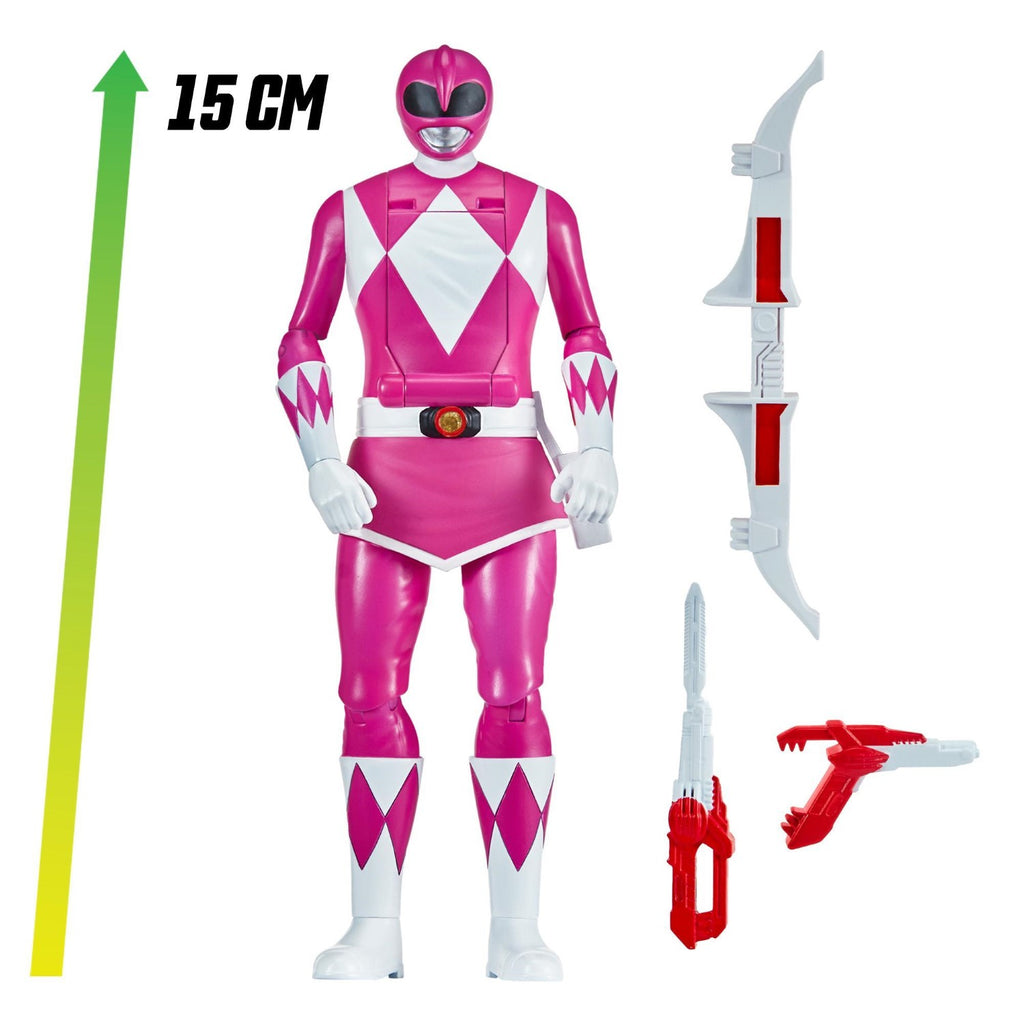 POWER RANGERS Power Ranger - Auto-morphin, Figurine articulée 2-en-1, 15 cm, Ranger Rose - Kim, Pour les enfants dès 4 ans, PWG075