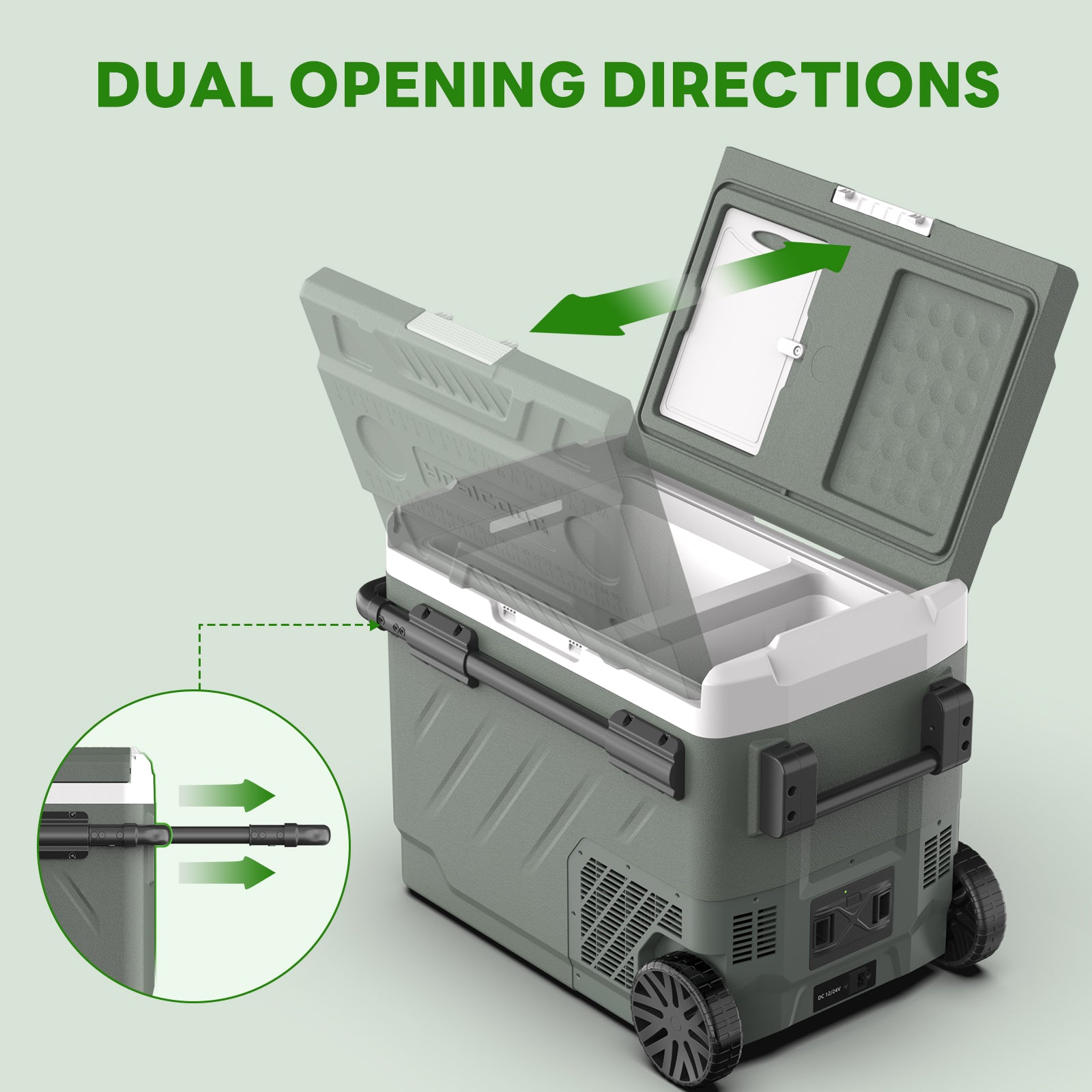 Alpicool Réfrigérateur de voiture 49 L avec contrôle via application, réfrigérateur-congélateur électrique à double compartiment, portable 12 V/24 V, 100-240 V, -20 à 20 °C