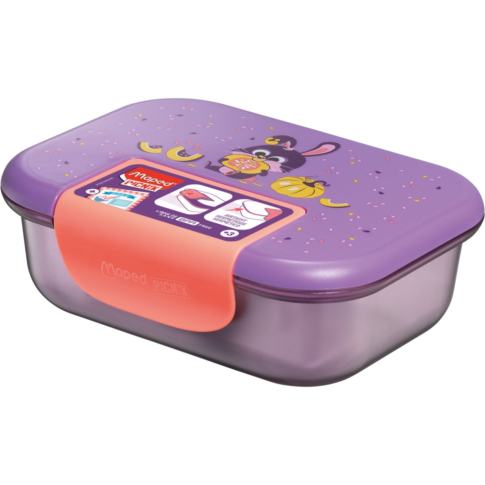 Maped Picnik Boîte à Repas en Acier Inoxydable 900 ml Lapin Violet Rose