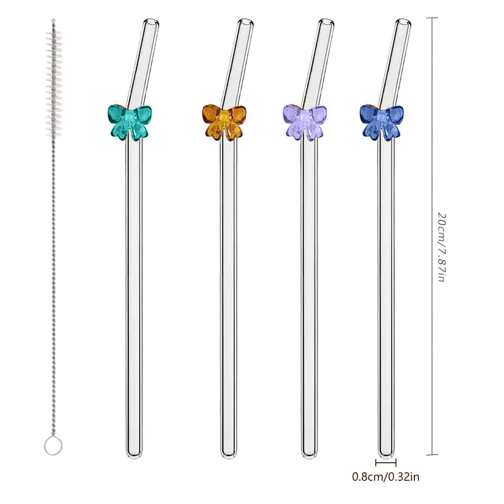Huacan Paille en borosilicate haute teneur, résistante aux hautes températures et écologique, en forme d’arc