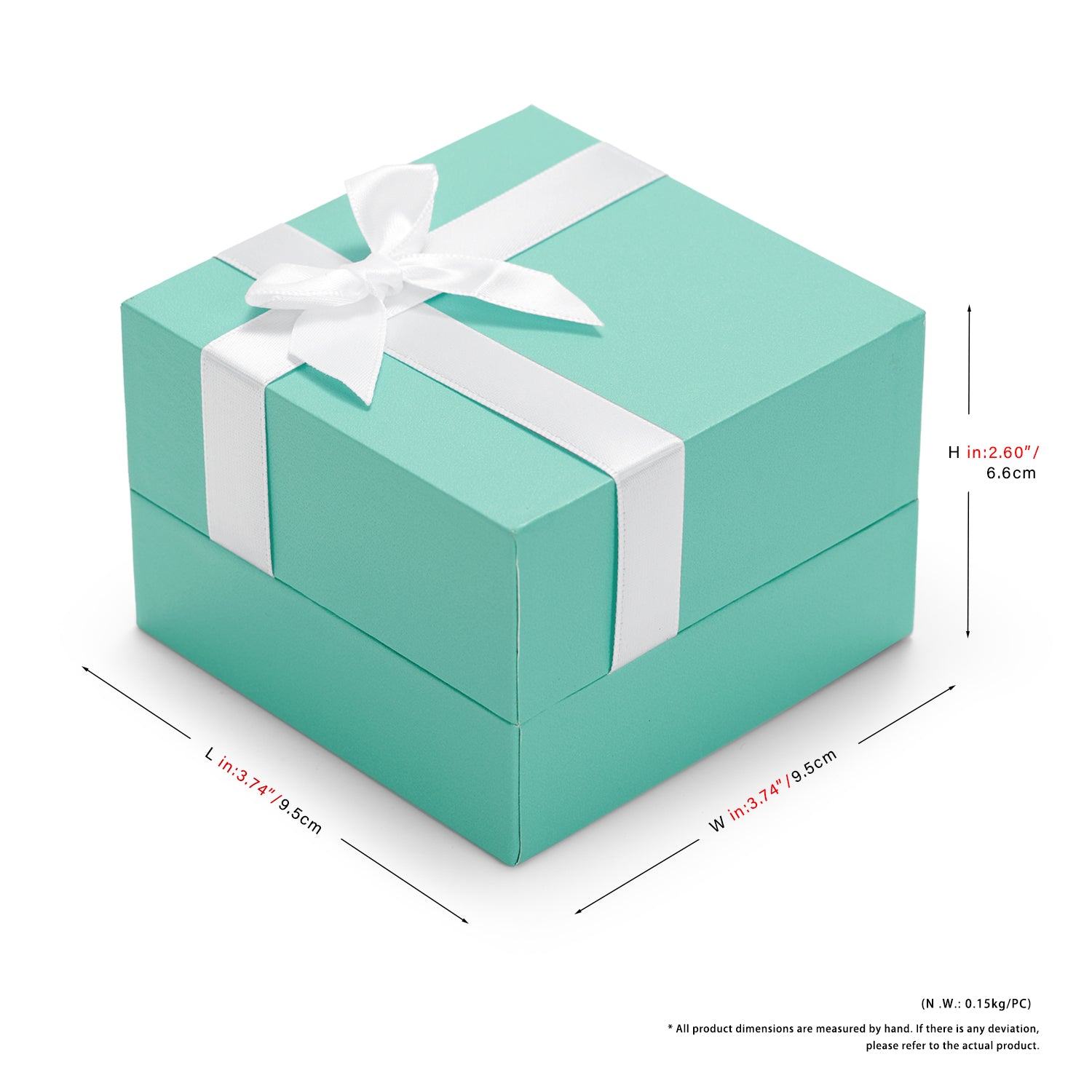 Oirlv Coffret cadeau bijoux luxe Vert menthe avec nœud ruban pour bague boucle d'oreille collier bracelet