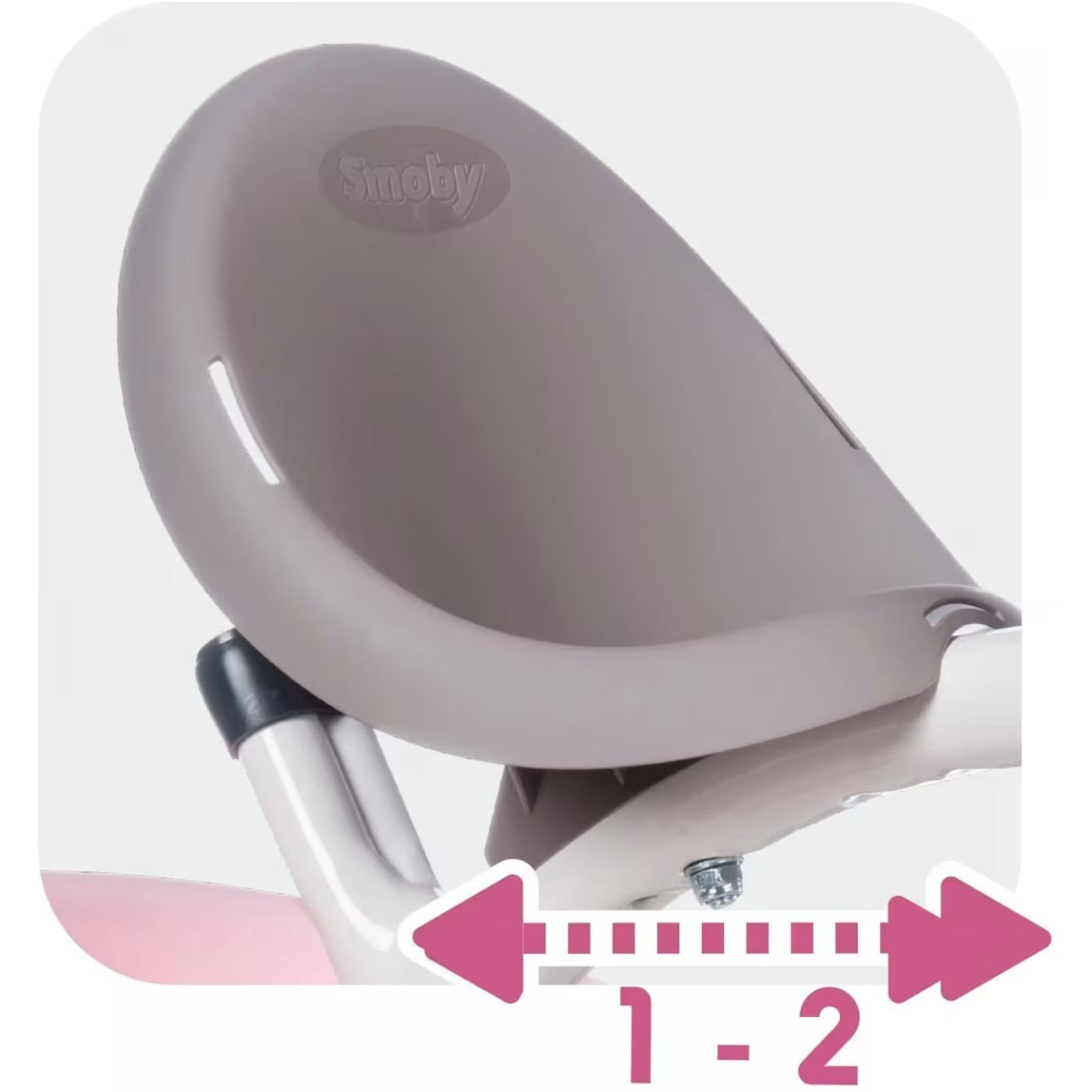 Smoby - Tricycle Baby Balade Plus Rose - Vélo Evolutif Enfant Dès 10 Mois - Roues Silencieuses - Frein de Parking - Fabrication Espagnole