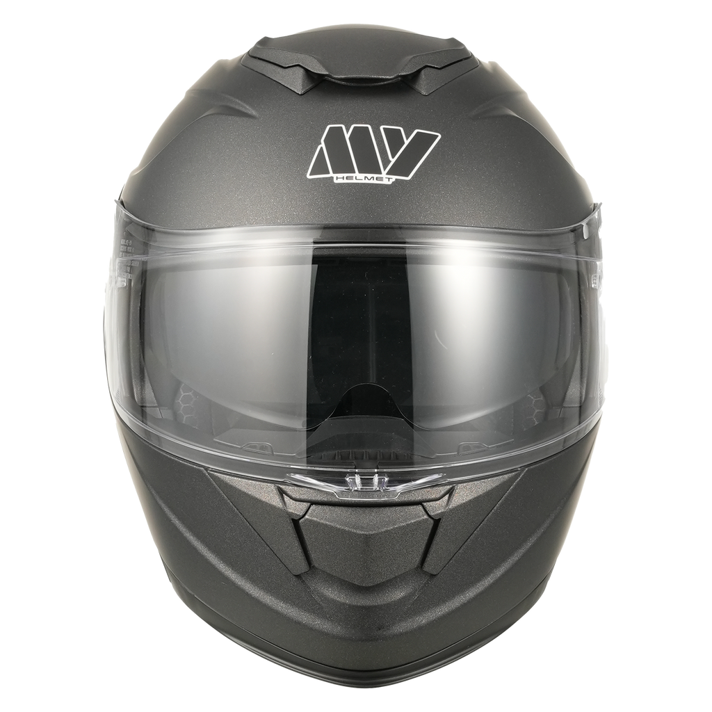 MY-935 Casque de moto intégral modulaire à visière relevable, certifié ECE 22.06, casque de moto à double visière, unisexe pour hommes et femmes, titane mat, taille M