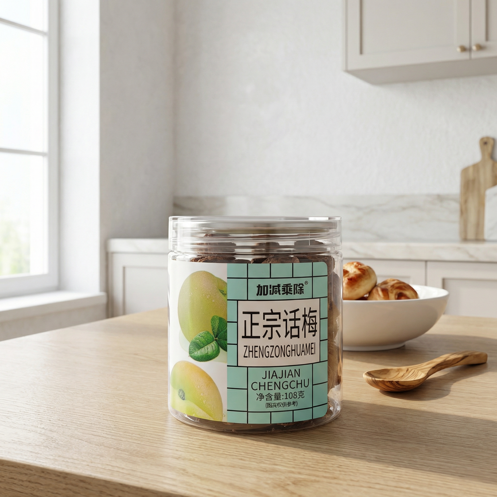 Jiajianchengchu Profitez de la bouteille de prune authentique 108 g
