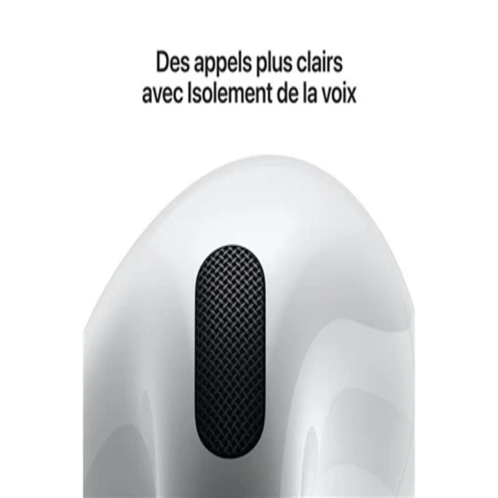 Apple AirPods 4, écouteurs sans fil Bluetooth, résistants à la transpiration et à l'eau, boîtier de charge USB-C, puce H2