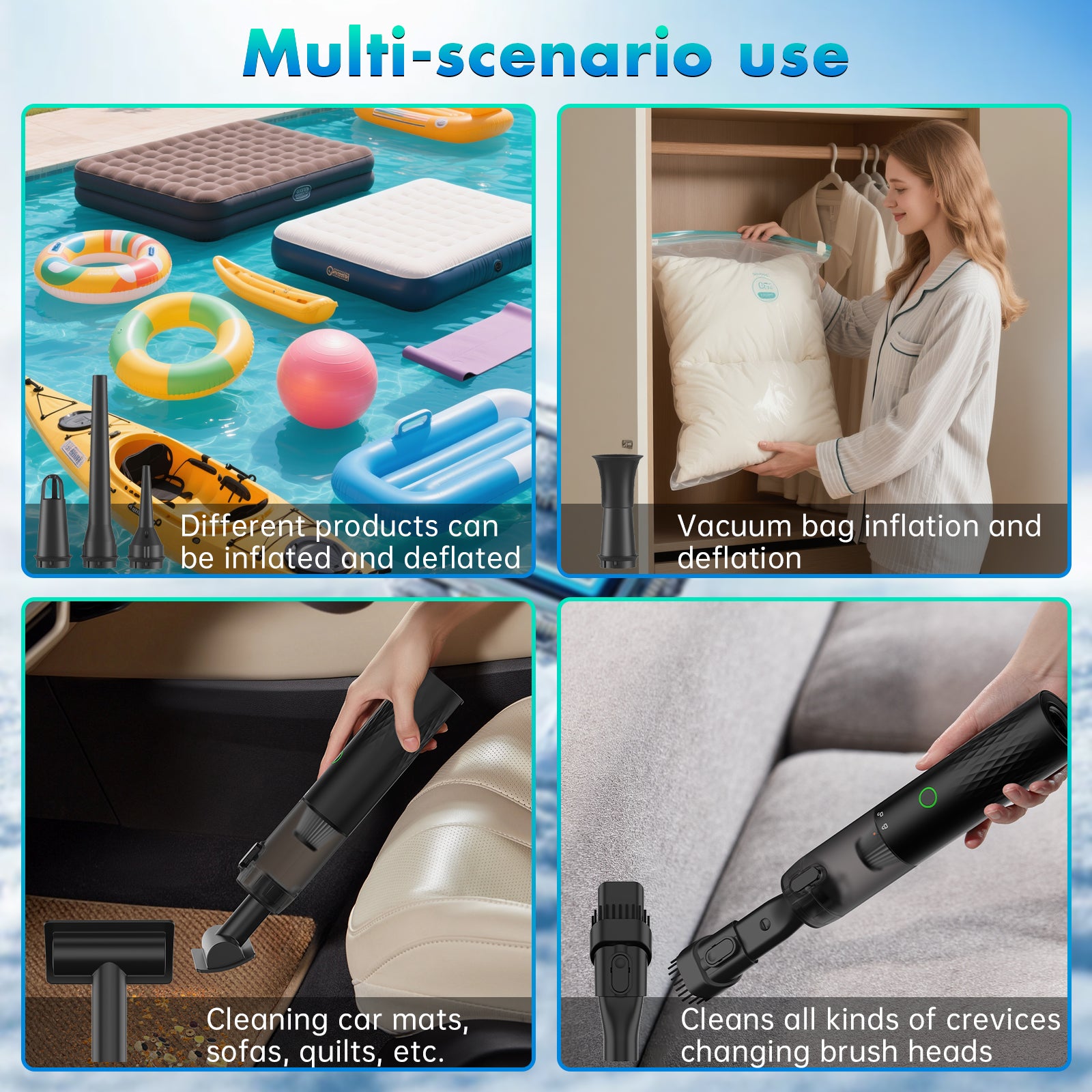 Omeser 3093A Pro aspirateur à main multifonction pour voiture super puissant forte puissance d'aspiration petite taille bac à poussière amovible nettoyage efficace avec aspirateur balai