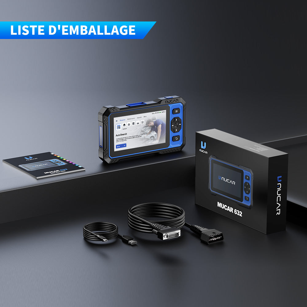 MUCAR 632 Outil de diagnostic OBD2, Scanner OBD2, Outil de diagnostic automobile assisté par IA, Outil d’analyse bidirectionnel automobile