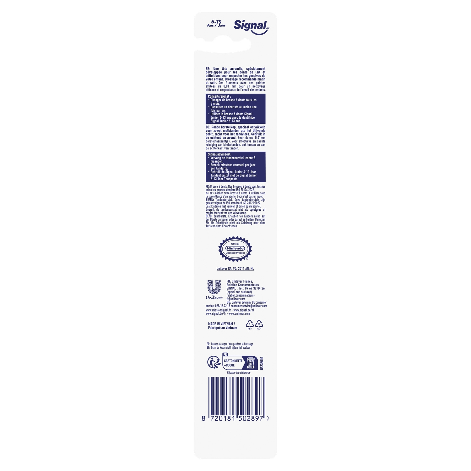 SIGNAL Brosse à dents Extra Souple Enfant 6-13 Ans Super Mario - 1 unité