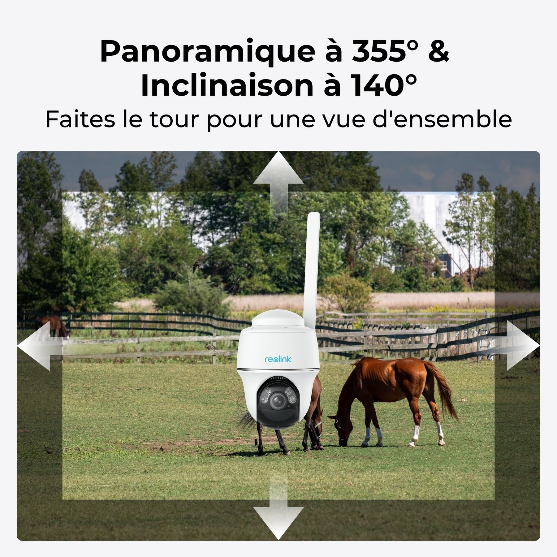 REOLINK G430 – Caméra de surveillance 4MP Pan-Tilt 4G LTE – Blanche – Avec panneau solaire