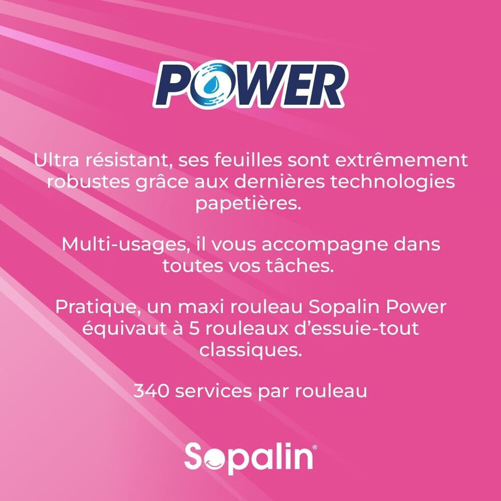 SOPALIN Essuie-tout 2 Épaisseurs Extra Résistant à l'Eau, 45 Feuilles par Rouleau, 9 Rouleaux (3 Paquets de 3)
