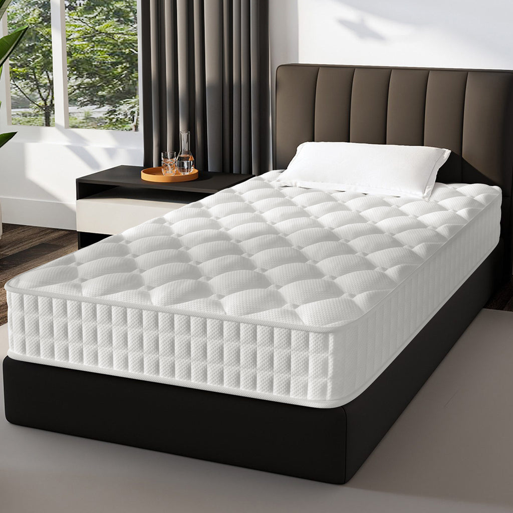 GTIMEX Matelas, Matelas à ressorts 7 zones, 90 x 200 cm, 22 cm de haut, H3, Matelas orthopédique, Avec drap-housse, Matière respirante, Pour enfants et adultes