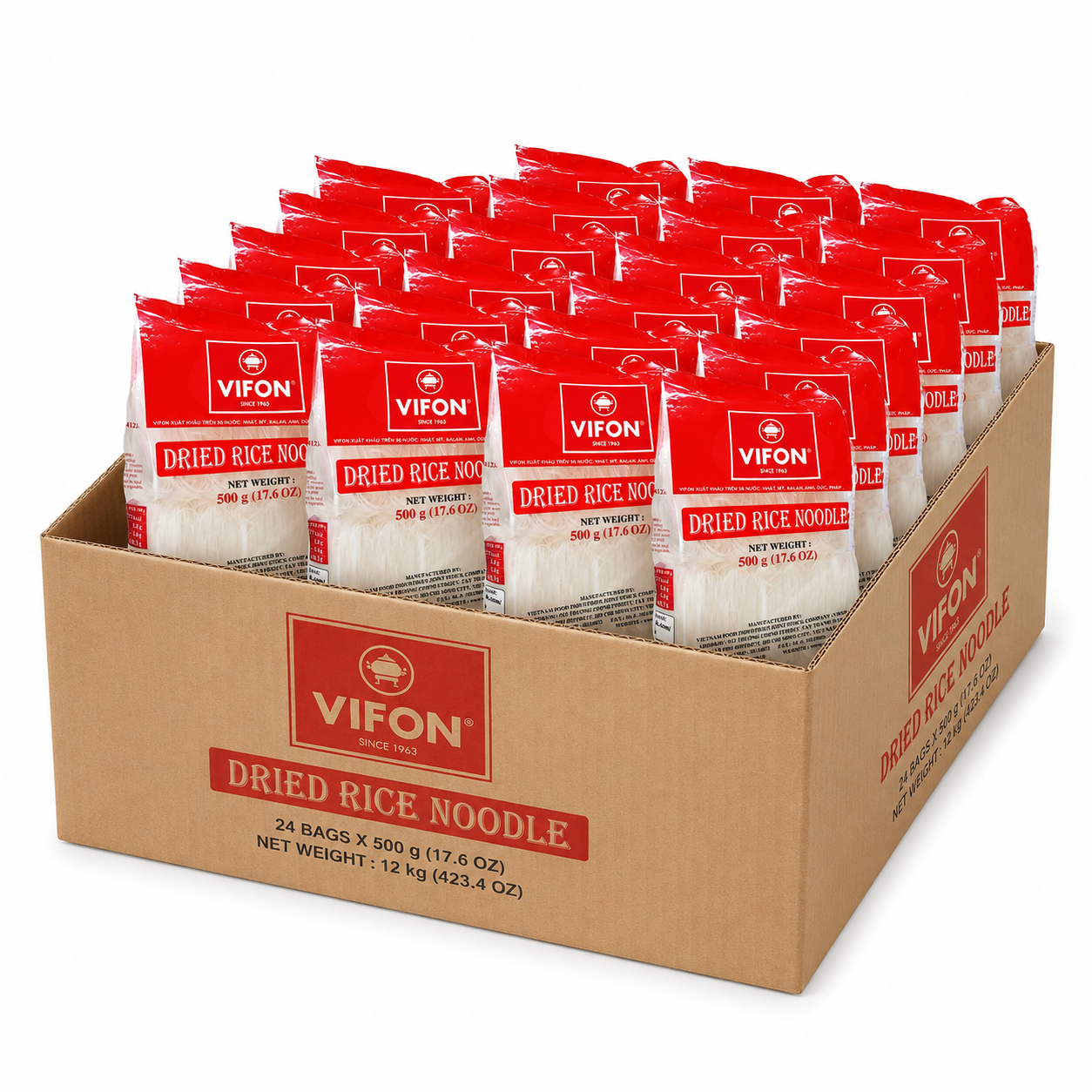 VIFON Nouilles de riz séchées 3 mm 24 x 500 g