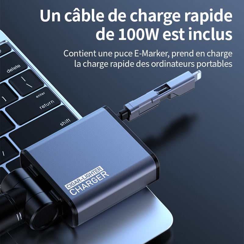 ATSHARK K006S Chargeur de voiture Verre/plastique technique PC+ABS/alliage d'aluminium 1 pièce Bleu noir