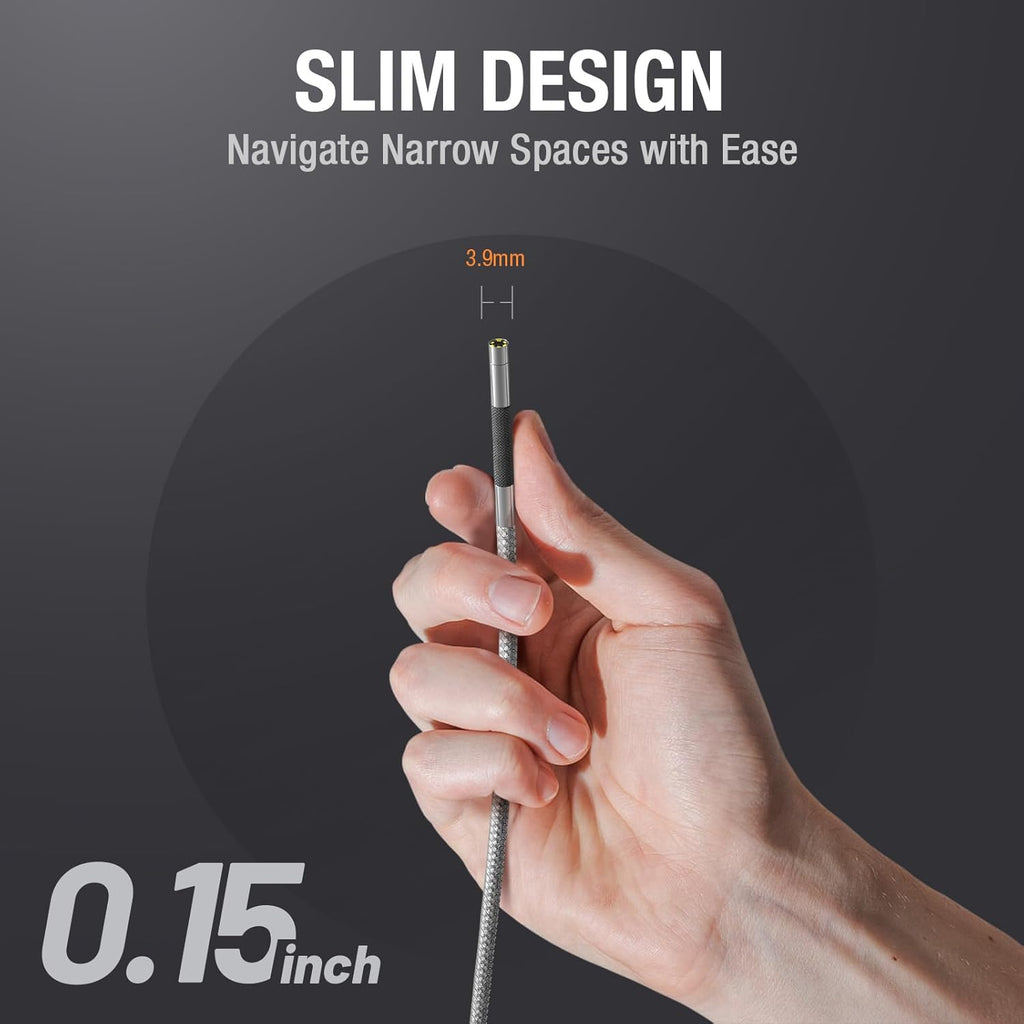 Teslong TD500 Caméra d’inspection articulée bidirectionnelle 3,9 mm avec éclairage, Endoscope à écran IPS 5 po avec sonde articulée, Caméra boroscope avec éclairages