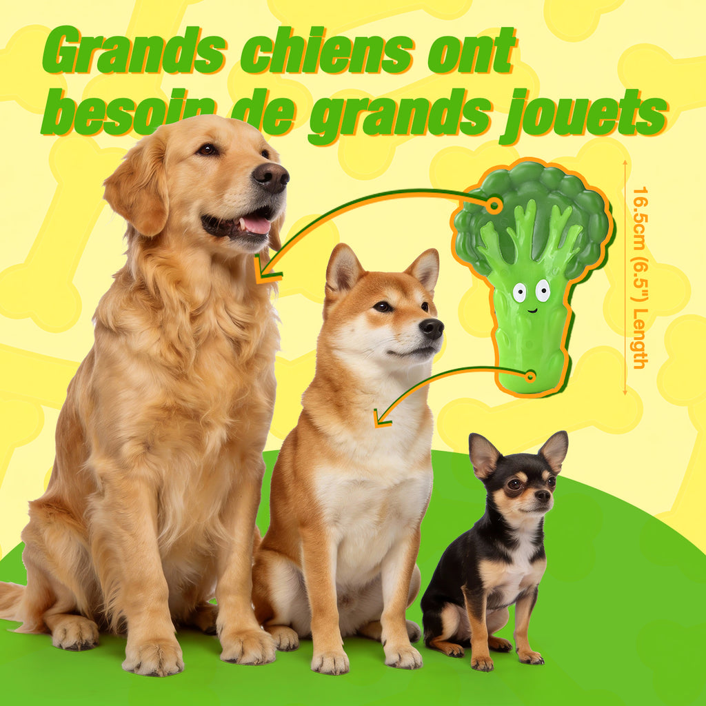 Blinkit Jouet à mâcher pour chien en nylon résistant aux morsures en forme de brocoli, Interaction lancer-attraper anti-stress, Jouet à mâcher pour animal de compagnie NL01057