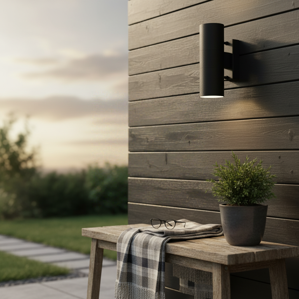 Applique murale TIN double - GU10 - métal noir IP54 - Nordlux, Extérieur