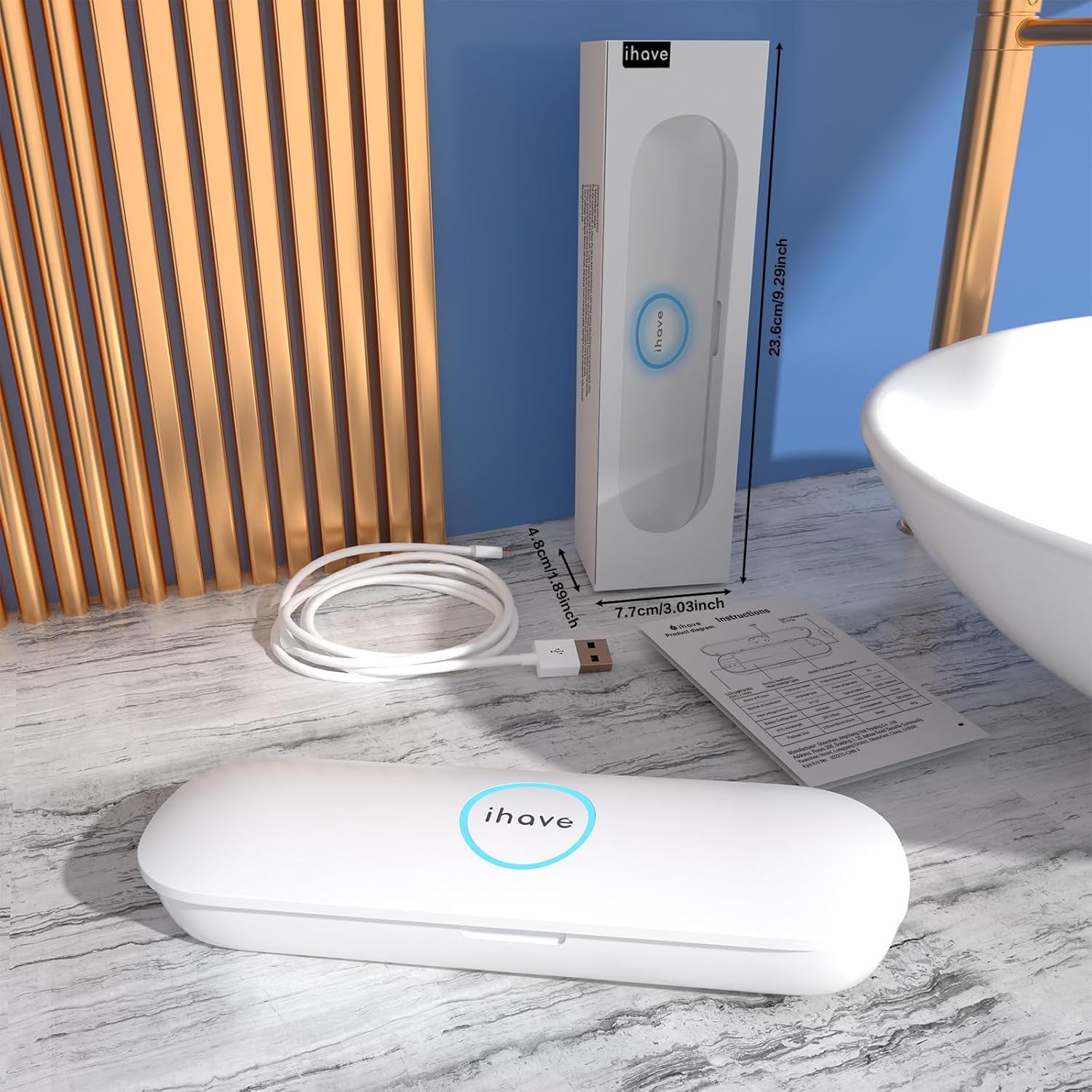 iHave Stérilisateur de brosse à dents F3 avec porte-brosse à dents
