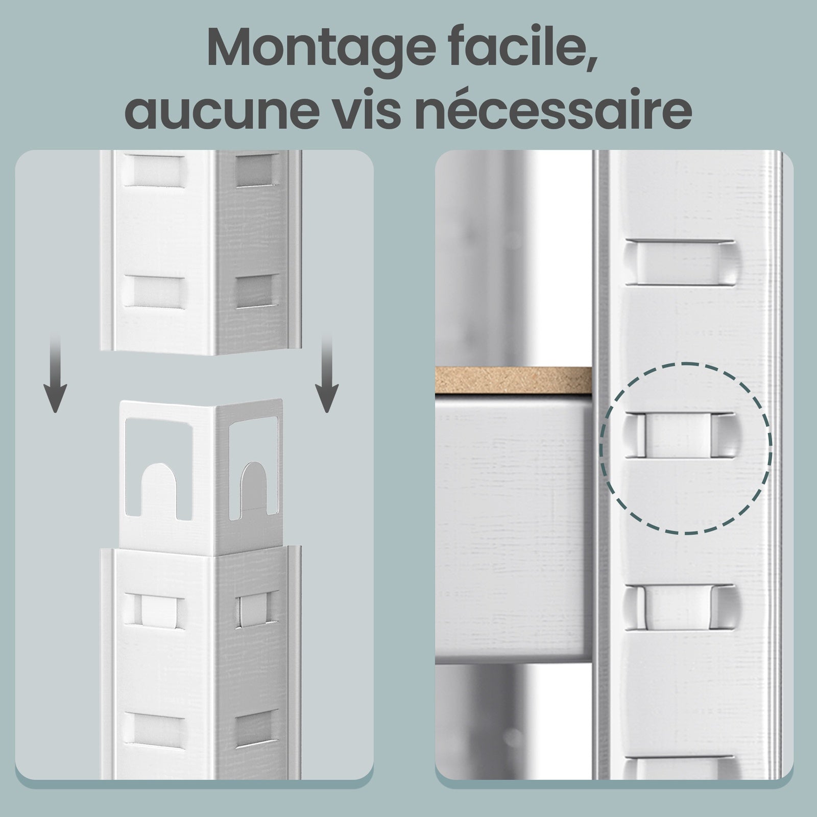 JOYFURNOS Lot de 2 Étagères de Rangement Robustes en Argent, 30 x 75 x 150 cm Chacune, Construction en Cadre en Acier avec 5 Étagères Réglables, Capacité de Charge Maximale 650 kg, Idéal pour la Cave ou le Garage