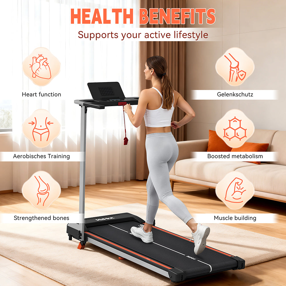 KeHot YQ T3898 Tapis de course inclinable à 9 %, pliable et silencieux pour l'entraînement à domicile, avec écran LED, compatible musique Bluetooth et applications EQI SPORTS, Zwift, Kinomap