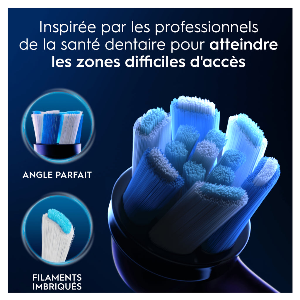 Oral-B iO Ultimate Clean Noir - Brossettes de Rechange Originales pour Brosse à Dents Électrique - Nettoyage Profond - Pack de 6
