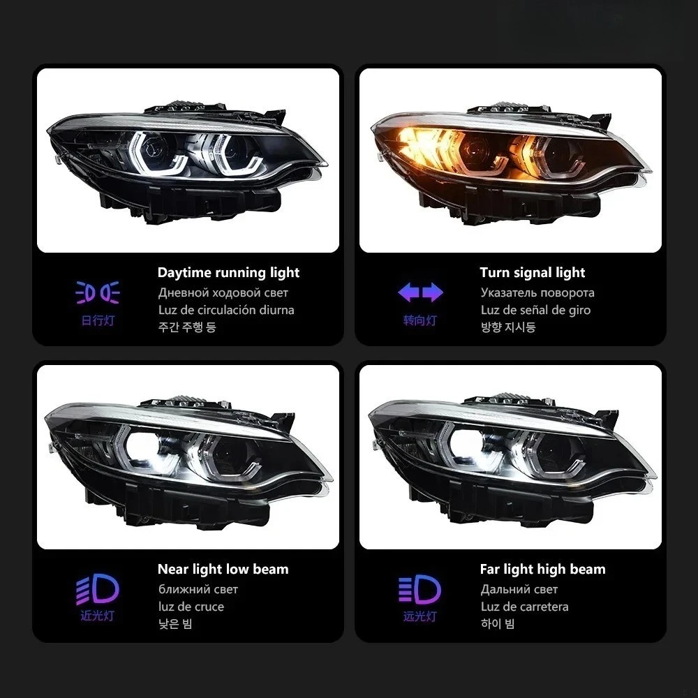 TYPY Phares de voiture pour BMW Série 2 F22, projecteurs LED, feux de jour, clignotants dynamiques, 2014-2019