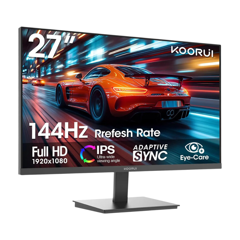 KOORUI E2711K Moniteur Gaming 27 Pouces, 144 Hz FHD IPS, 99 % sRGB, Adaptive Sync, Protection Oculaire, VESA 100 x 100 mm