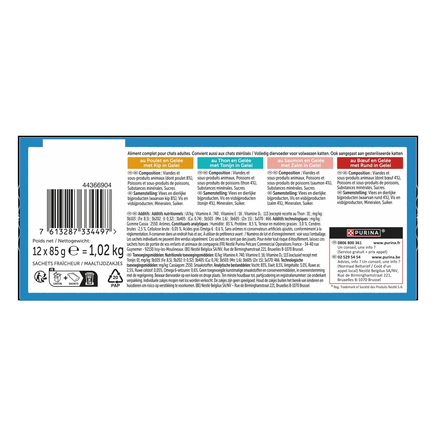 Felix Nourriture pour chats en gelée hachée assortiment - 12 x 85 g