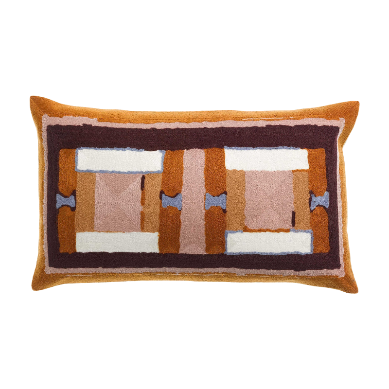HOUSSE de COUSSIN BRODE TAHO CUIVRE