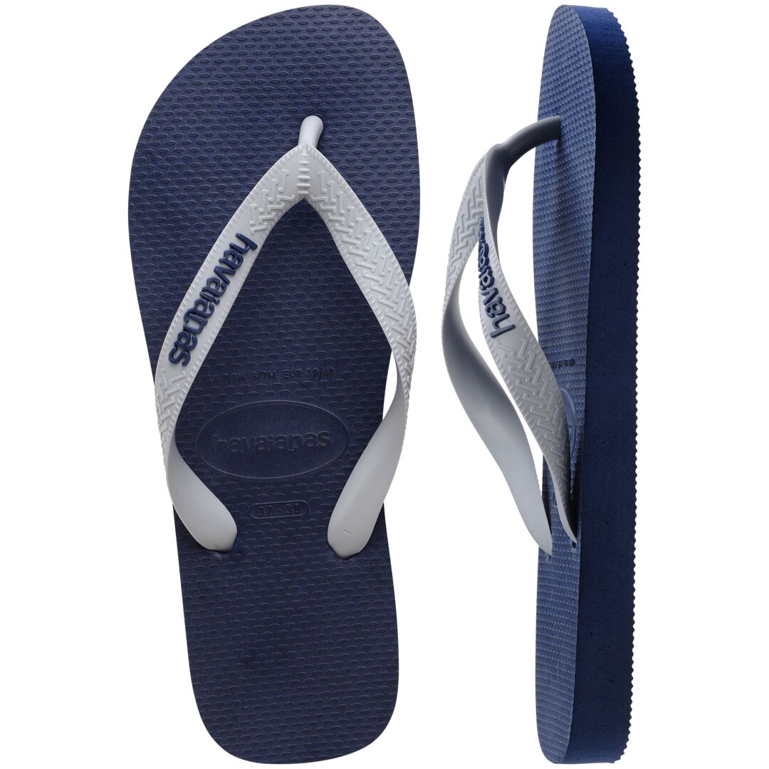 HAVAIANAS Top Logo Pop Up Tongs Navy/Ice Grey