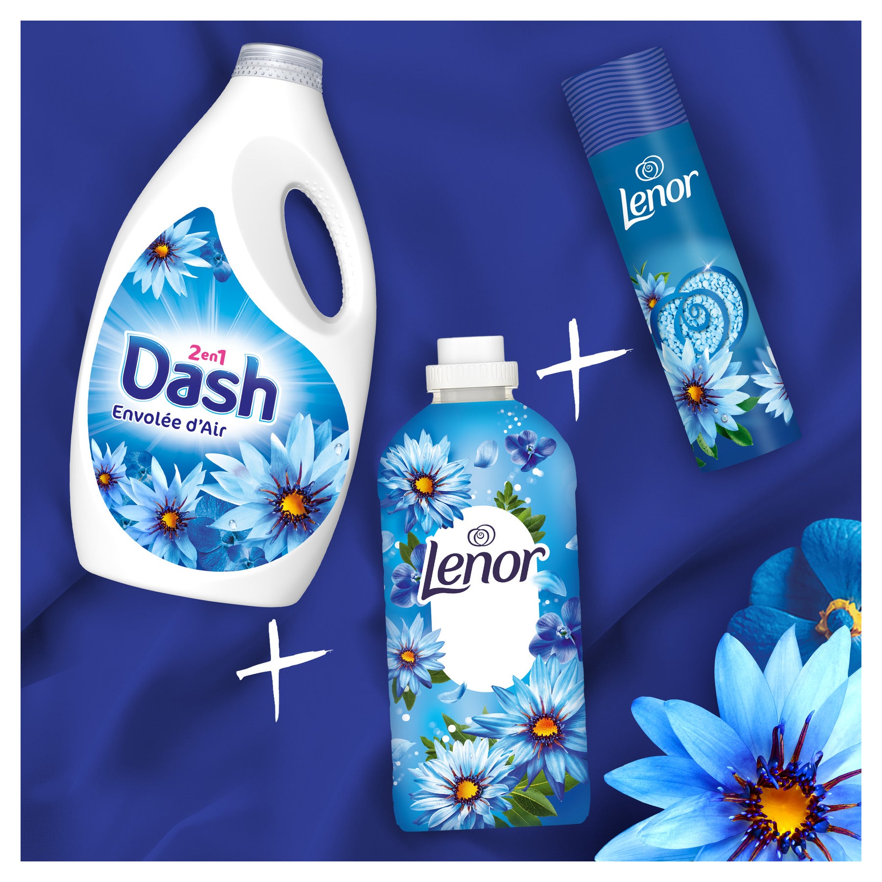 DASH 2en1 Lessive liquide Envolée d'Air Frais 70 lavages 3,15L