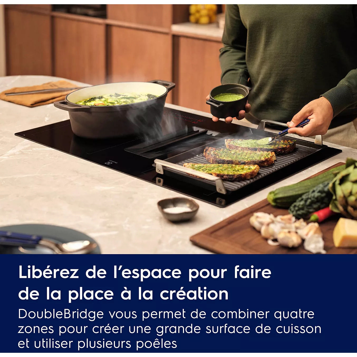 ELECTROLUX KCC84440 Plaque de cuisson à induction aspirante 80 cm - 4 zones - Noir - Classe A+